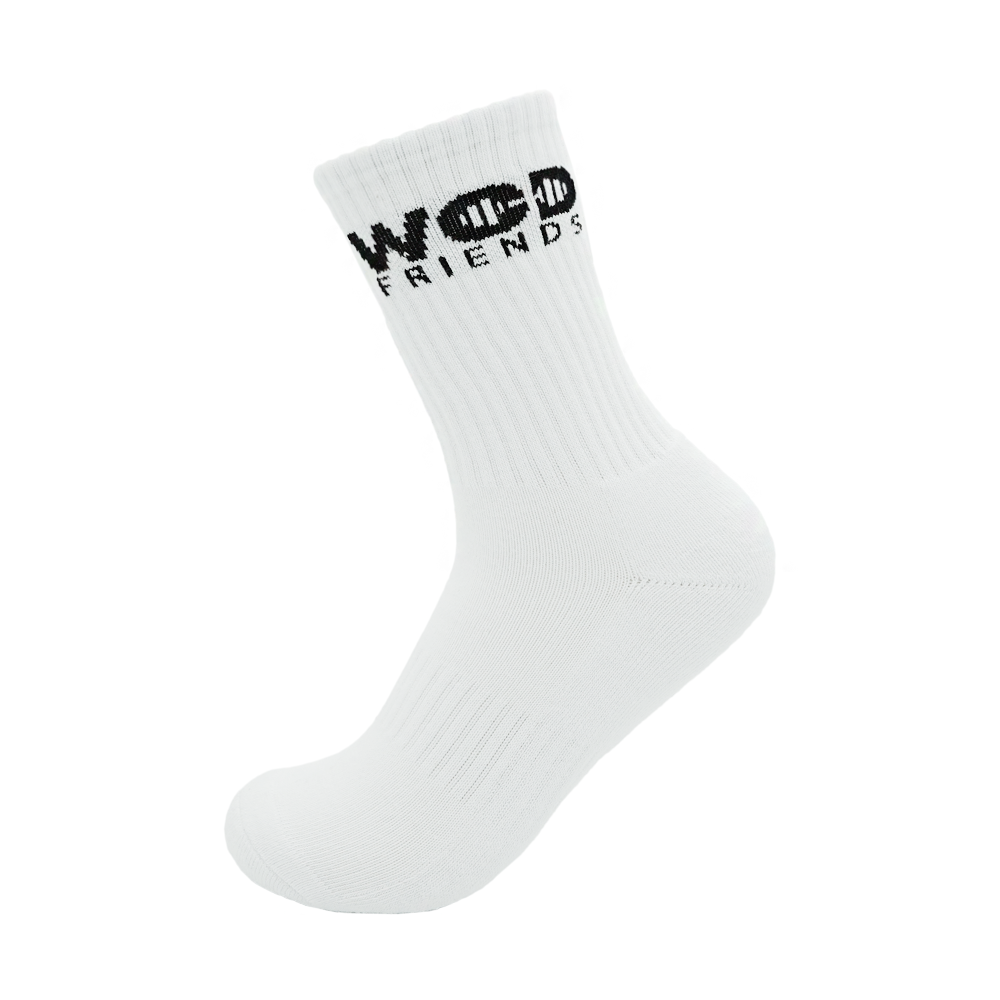 WOD Friends Cushion Crew Socks (Barbell Logo)